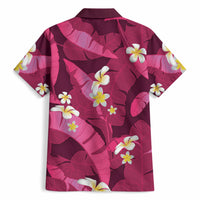 Pink Banana Leaf Hawaii Hawaiian Shirt Lau Maia Plumeria Tropical Summer Vibes