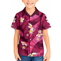 Pink Banana Leaf Hawaii Kid Hawaiian Shirt Lau Maia Plumeria Tropical Summer Vibes