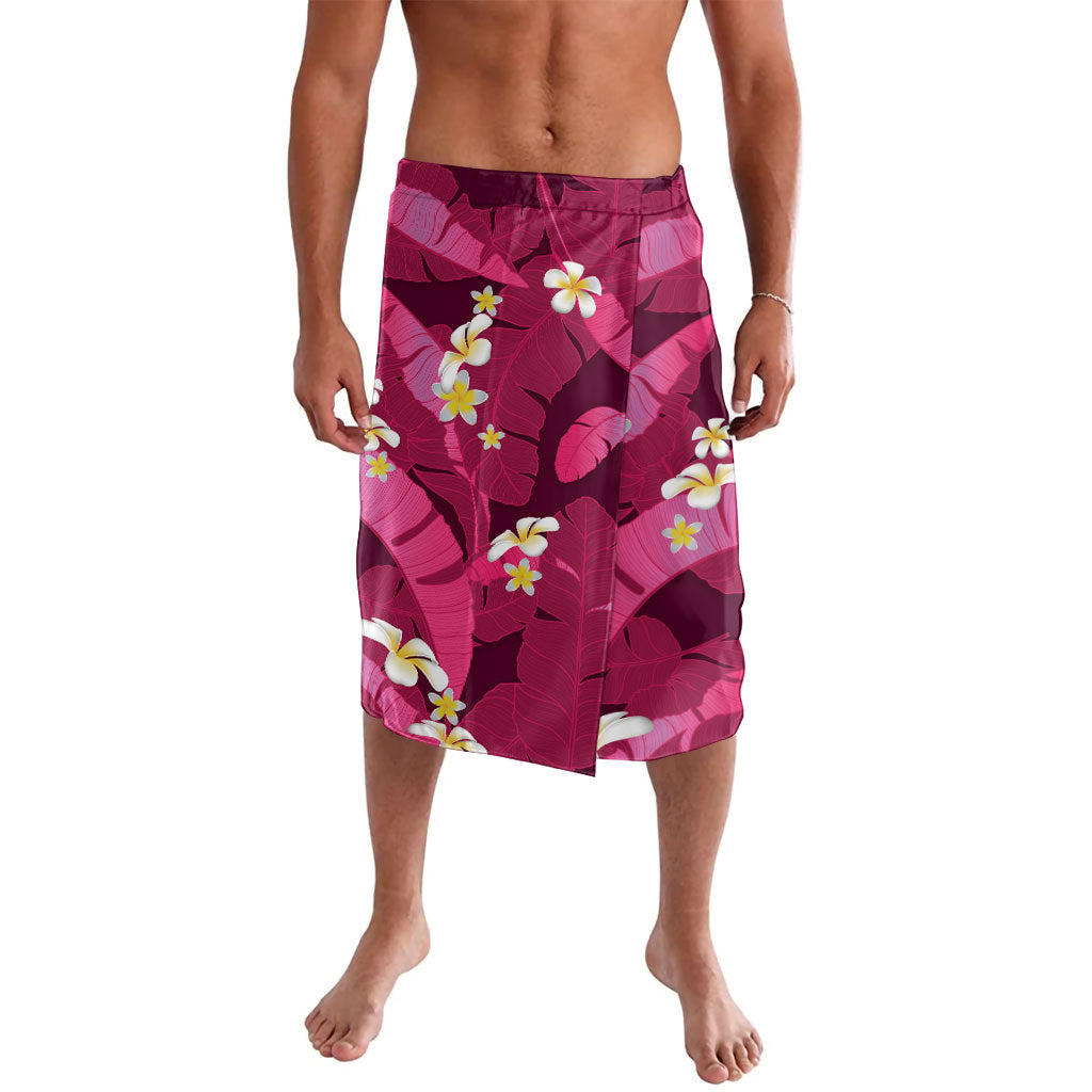 Pink Banana Leaf Hawaii Lavalava Lau Maia Plumeria Tropical Summer Vibes LT14 Pink - Polynesian Pride