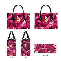 Pink Banana Leaf Hawaii Leather Bag Lau Maia Plumeria Tropical Summer Vibes