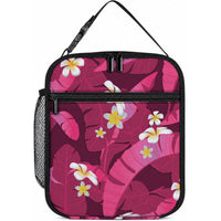 Pink Banana Leaf Hawaii Lunch Bag Lau Maia Plumeria Tropical Summer Vibes