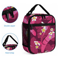 Pink Banana Leaf Hawaii Lunch Bag Lau Maia Plumeria Tropical Summer Vibes