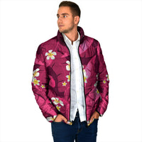 Pink Banana Leaf Hawaii Padded Jacket Lau Maia Plumeria Tropical Summer Vibes