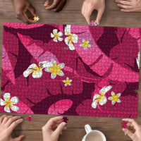 Pink Banana Leaf Hawaii Puzzle Lau Maia Plumeria Tropical Summer Vibes