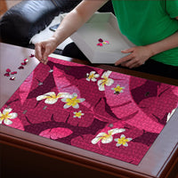 Pink Banana Leaf Hawaii Puzzle Lau Maia Plumeria Tropical Summer Vibes