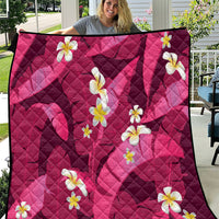 Pink Banana Leaf Hawaii Quilt Lau Maia Plumeria Tropical Summer Vibes