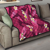 Pink Banana Leaf Hawaii Quilt Lau Maia Plumeria Tropical Summer Vibes
