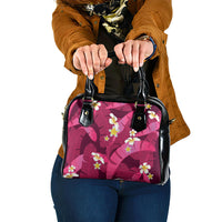 Pink Banana Leaf Hawaii Shoulder Handbag Lau Maia Plumeria Tropical Summer Vibes