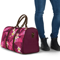 Pink Banana Leaf Hawaii Travel Bag Lau Maia Plumeria Tropical Summer Vibes