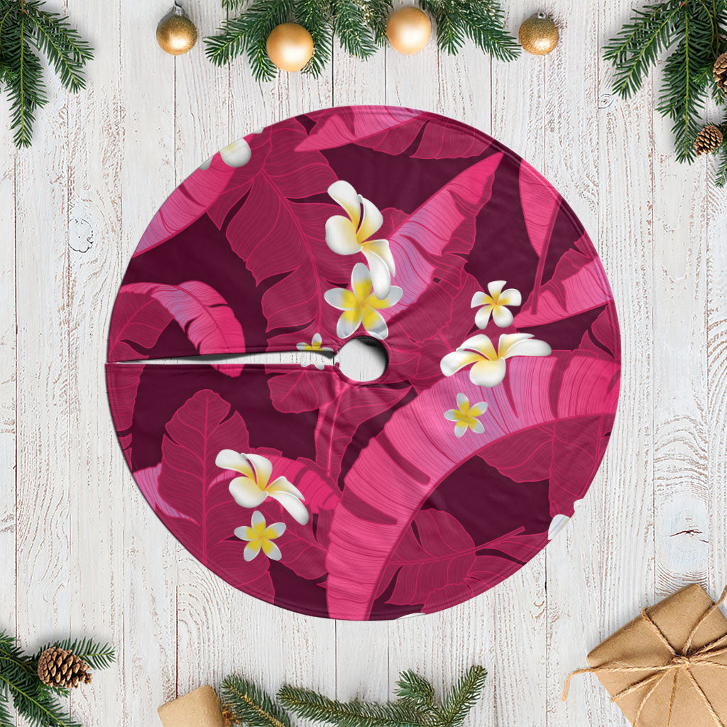 Pink Banana Leaf Hawaii Tree Skirt Lau Maia Plumeria Tropical Summer Vibes LT14 Casual Pink - Polynesian Pride