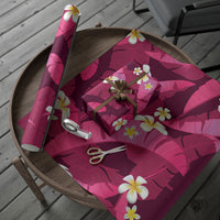 Pink Banana Leaf Hawaii Wrapping Paper Lau Maia Plumeria Tropical Summer Vibes