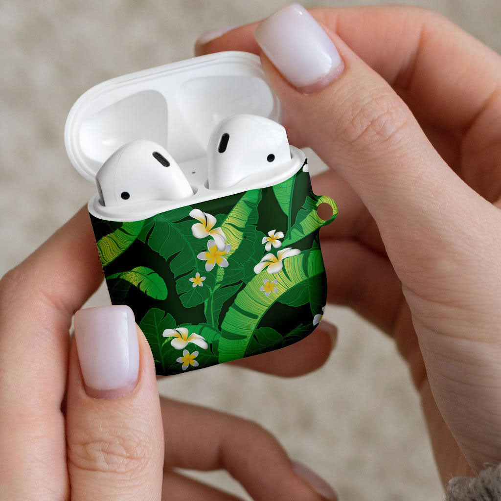 Green Banana Leaf Hawaii AirPods Case Lau Maia Plumeria Tropical Summer Vibes