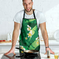 Green Banana Leaf Hawaii Apron Lau Maia Plumeria Tropical Summer Vibes