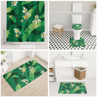 Green Banana Leaf Hawaii Bathroom Set Lau Maia Plumeria Tropical Summer Vibes