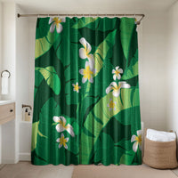 Green Banana Leaf Hawaii Bathroom Set Lau Maia Plumeria Tropical Summer Vibes