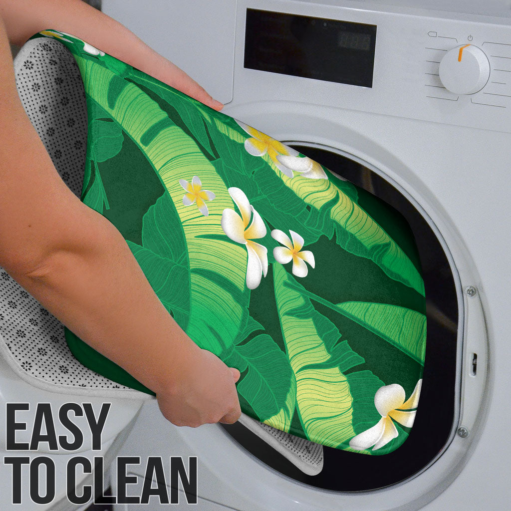 Green Banana Leaf Hawaii Bathroom Set Lau Maia Plumeria Tropical Summer Vibes