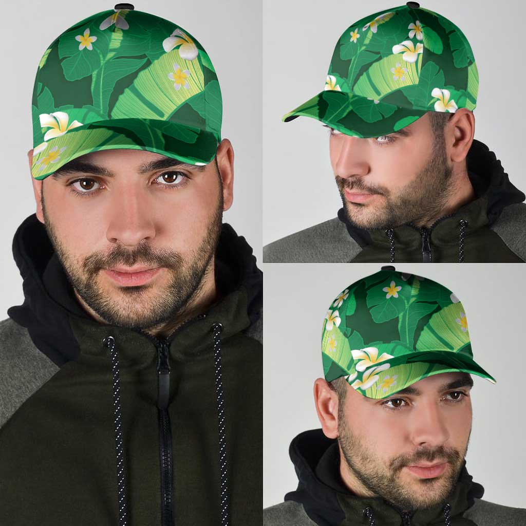 Green Banana Leaf Hawaii Classic Cap Lau Maia Plumeria Tropical Summer Vibes