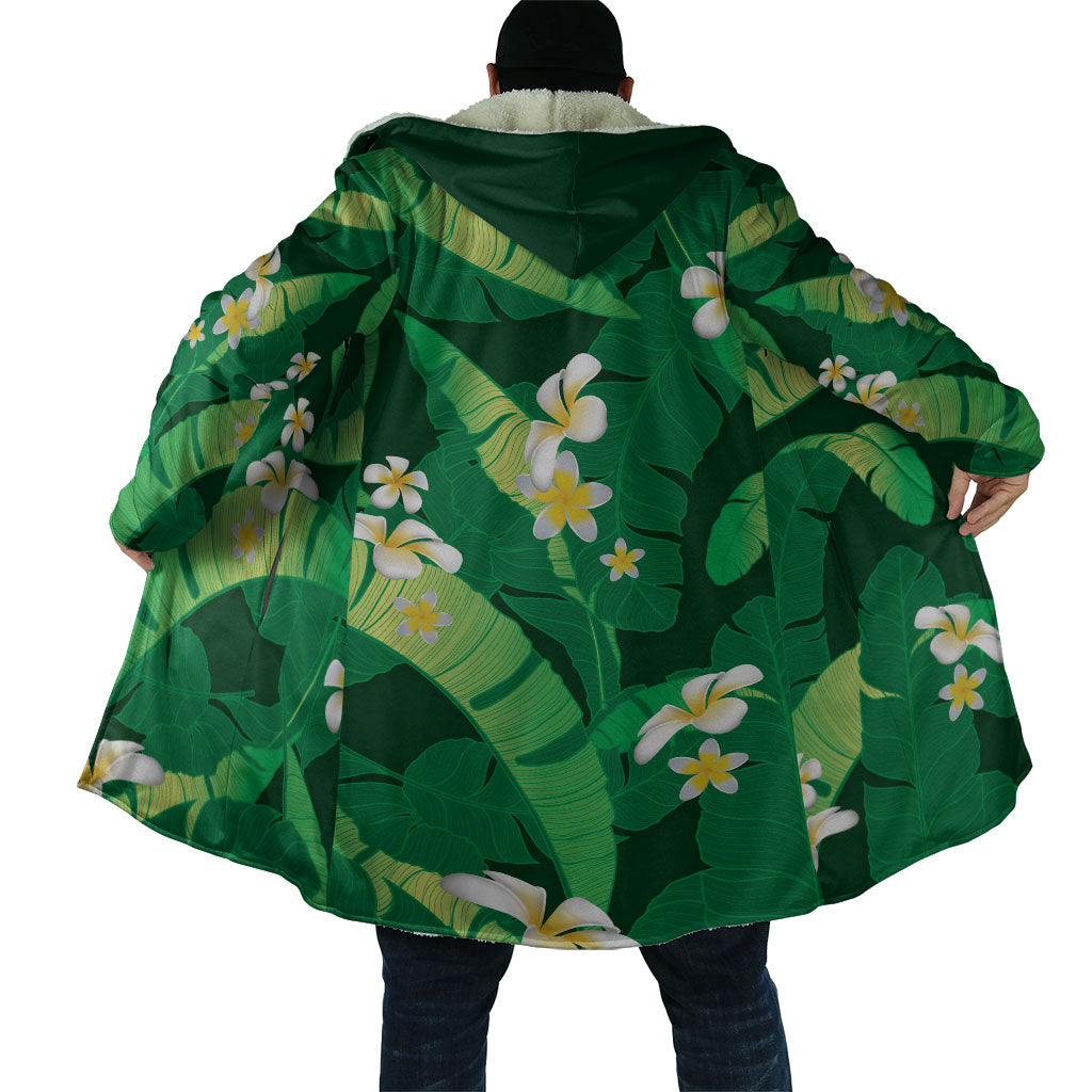 Green Banana Leaf Hawaii Cloak Lau Maia Plumeria Tropical Summer Vibes