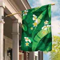 Green Banana Leaf Hawaii Garden Flag Lau Maia Plumeria Tropical Summer Vibes