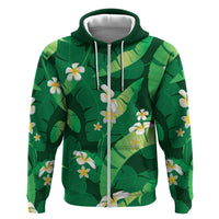 Green Banana Leaf Hawaii Hoodie Lau Maia Plumeria Tropical Summer Vibes