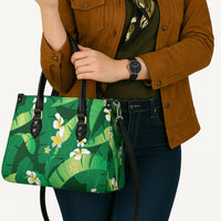 Green Banana Leaf Hawaii Leather Bag Lau Maia Plumeria Tropical Summer Vibes