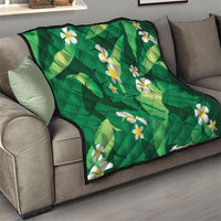 Green Banana Leaf Hawaii Quilt Lau Maia Plumeria Tropical Summer Vibes