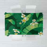Green Banana Leaf Hawaii Tablecloth Lau Maia Plumeria Tropical Summer Vibes
