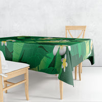 Green Banana Leaf Hawaii Tablecloth Lau Maia Plumeria Tropical Summer Vibes