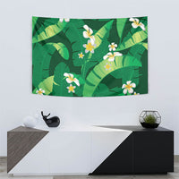 Green Banana Leaf Hawaii Tapestry Lau Maia Plumeria Tropical Summer Vibes