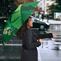 Green Banana Leaf Hawaii Umbrella Lau Maia Plumeria Tropical Summer Vibes
