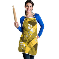 Yellow Banana Leaf Hawaii Apron Lau Maia Plumeria Tropical Summer Vibes
