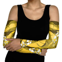 Yellow Banana Leaf Hawaii Arm Sleeves Lau Maia Plumeria Tropical Summer Vibes