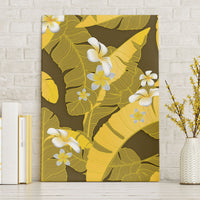 Yellow Banana Leaf Hawaii Canvas Wall Art Lau Maia Plumeria Tropical Summer Vibes
