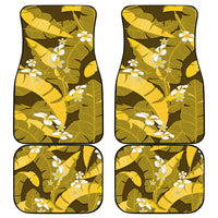 Yellow Banana Leaf Hawaii Car Mats Lau Maia Plumeria Tropical Summer Vibes
