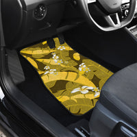 Yellow Banana Leaf Hawaii Car Mats Lau Maia Plumeria Tropical Summer Vibes