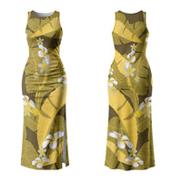 Yellow Banana Leaf Hawaii Couples Matching Tank Maxi Dress and Hawaiian Shirt Lau Maia Plumeria Tropical Summer Vibes