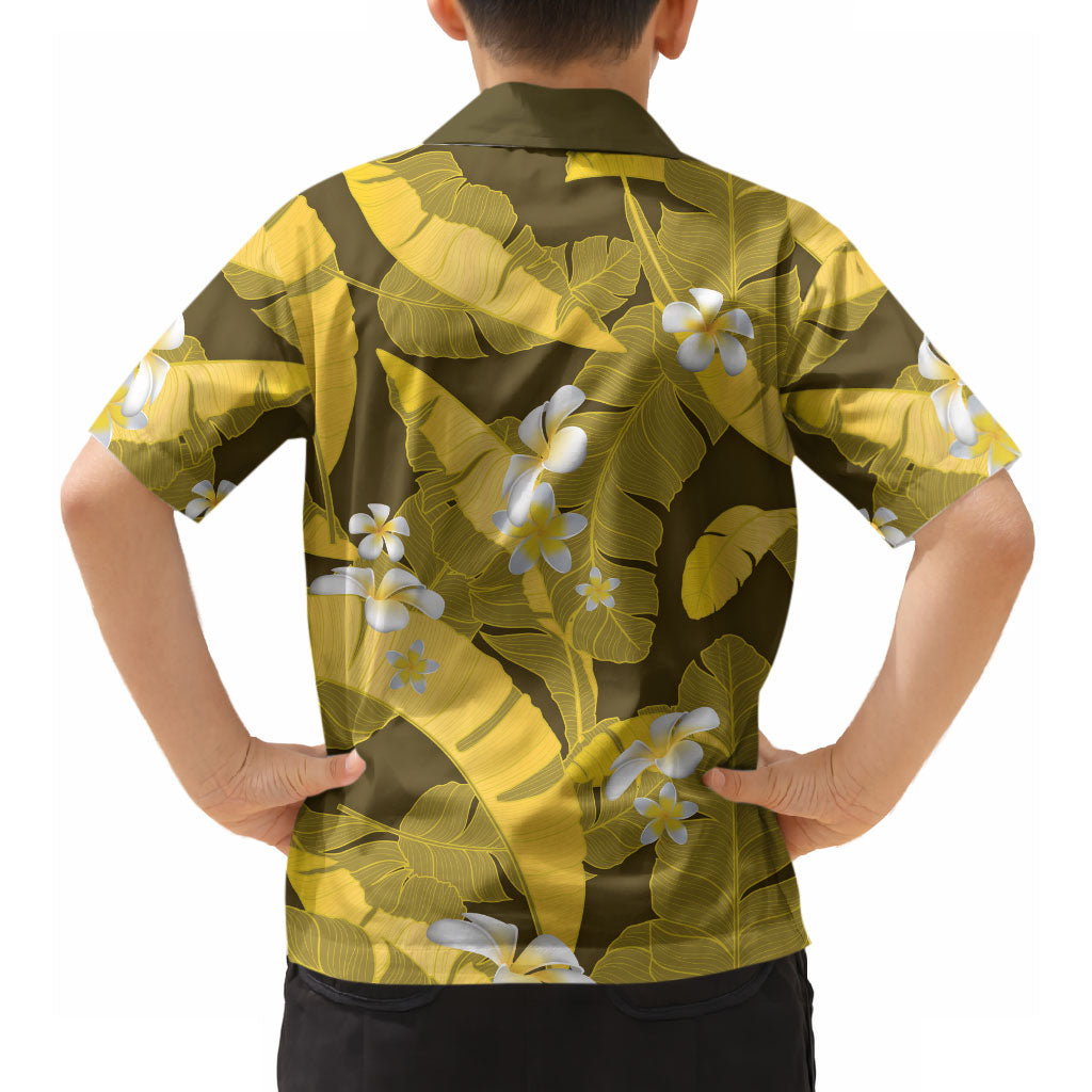 Yellow Banana Leaf Hawaii Hawaiian Shirt Lau Maia Plumeria Tropical Summer Vibes