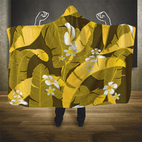 Yellow Banana Leaf Hawaii Hooded Blanket Lau Maia Plumeria Tropical Summer Vibes