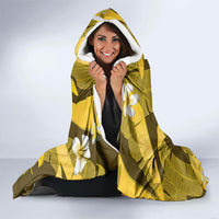 Yellow Banana Leaf Hawaii Hooded Blanket Lau Maia Plumeria Tropical Summer Vibes