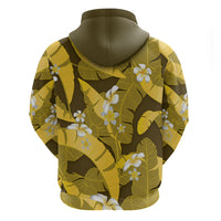 Yellow Banana Leaf Hawaii Hoodie Lau Maia Plumeria Tropical Summer Vibes
