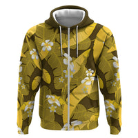 Yellow Banana Leaf Hawaii Hoodie Lau Maia Plumeria Tropical Summer Vibes