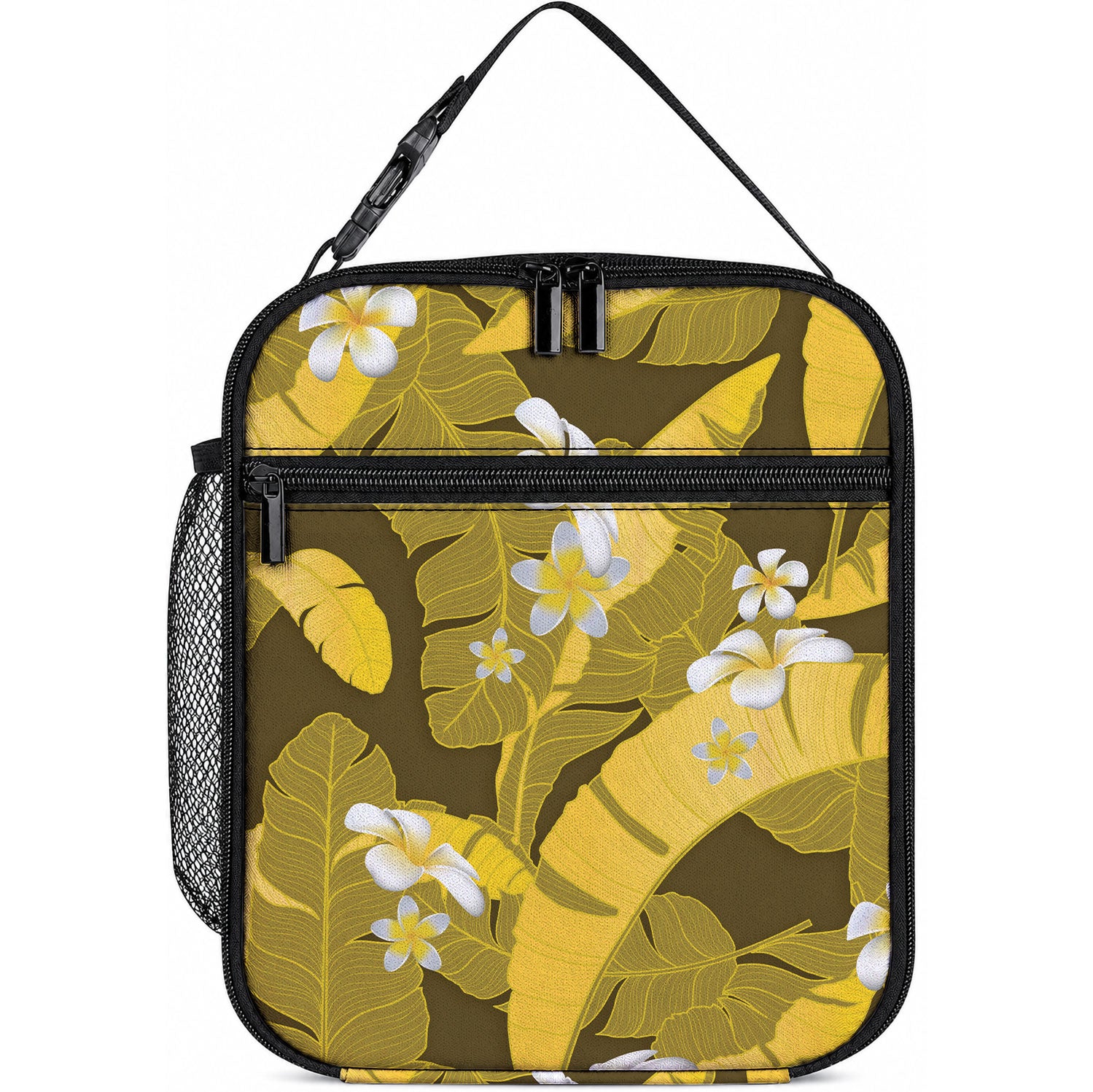 Yellow Banana Leaf Hawaii Lunch Bag Lau Maia Plumeria Tropical Summer Vibes