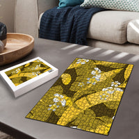 Yellow Banana Leaf Hawaii Puzzle Lau Maia Plumeria Tropical Summer Vibes