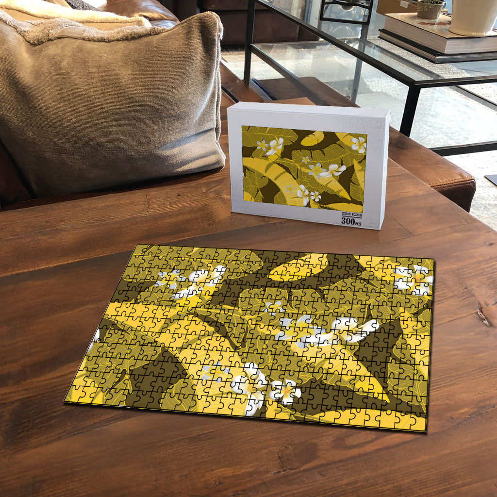 Yellow Banana Leaf Hawaii Puzzle Lau Maia Plumeria Tropical Summer Vibes