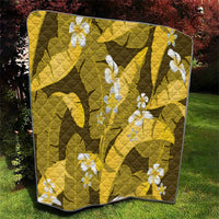 Yellow Banana Leaf Hawaii Quilt Lau Maia Plumeria Tropical Summer Vibes