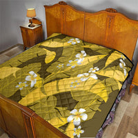 Yellow Banana Leaf Hawaii Quilt Lau Maia Plumeria Tropical Summer Vibes
