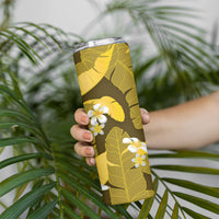 Yellow Banana Leaf Hawaii Skinny Tumbler Lau Maia Plumeria Tropical Summer Vibes