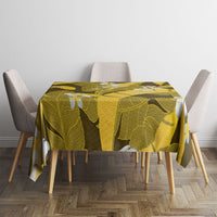 Yellow Banana Leaf Hawaii Tablecloth Lau Maia Plumeria Tropical Summer Vibes