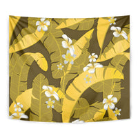 Yellow Banana Leaf Hawaii Tapestry Lau Maia Plumeria Tropical Summer Vibes
