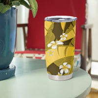 Yellow Banana Leaf Hawaii Tumbler Cup Lau Maia Plumeria Tropical Summer Vibes